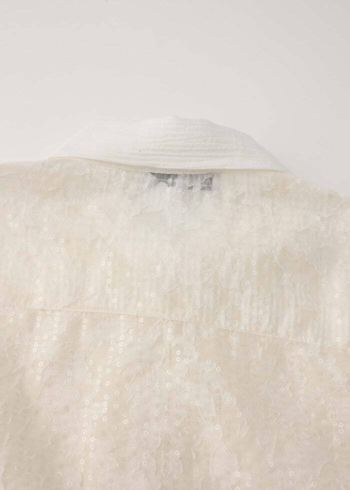 Women Embroidery with Beads Decor Shirt - Image 7