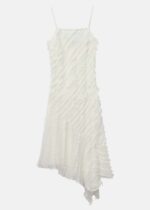 فستان نسائي بطول متوسط بنقش