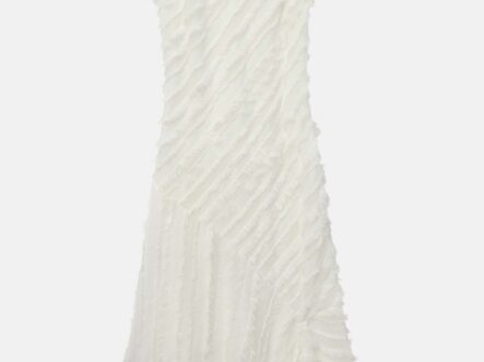 فستان نسائي بطول متوسط بنقش