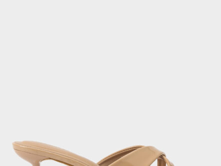 سليبر نسائي كعب جلد لامع