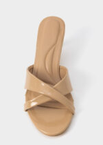 ⁦سليبر نسائي كعب جلد لامع⁩ - الصورة ⁦3⁩