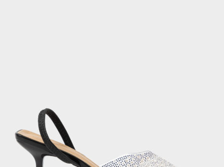 صندل نسائي كعب مزين باللؤلؤ والستراس