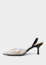 ⁦صندل نسائي كعب مزين باللؤلؤ والستراس⁩ - الصورة ⁦5⁩