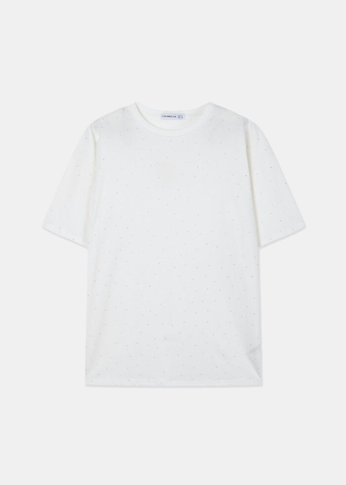 Women Strass Decor T-Shirt - Image 1