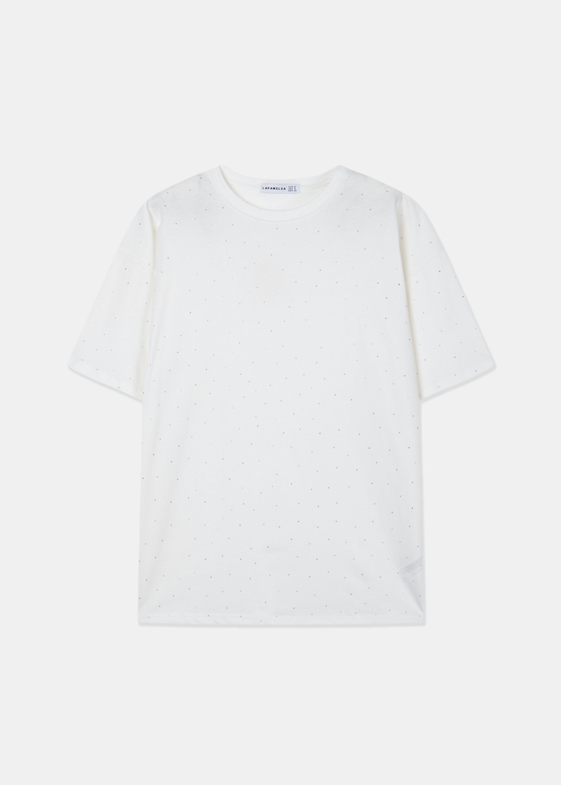 6125216041202-a Women Strass Decor T-Shirt - Image 1