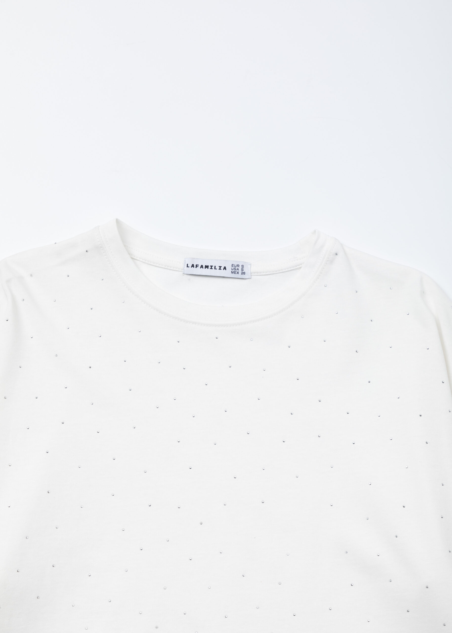 6125216041202-b Women Strass Decor T-Shirt - Image 2