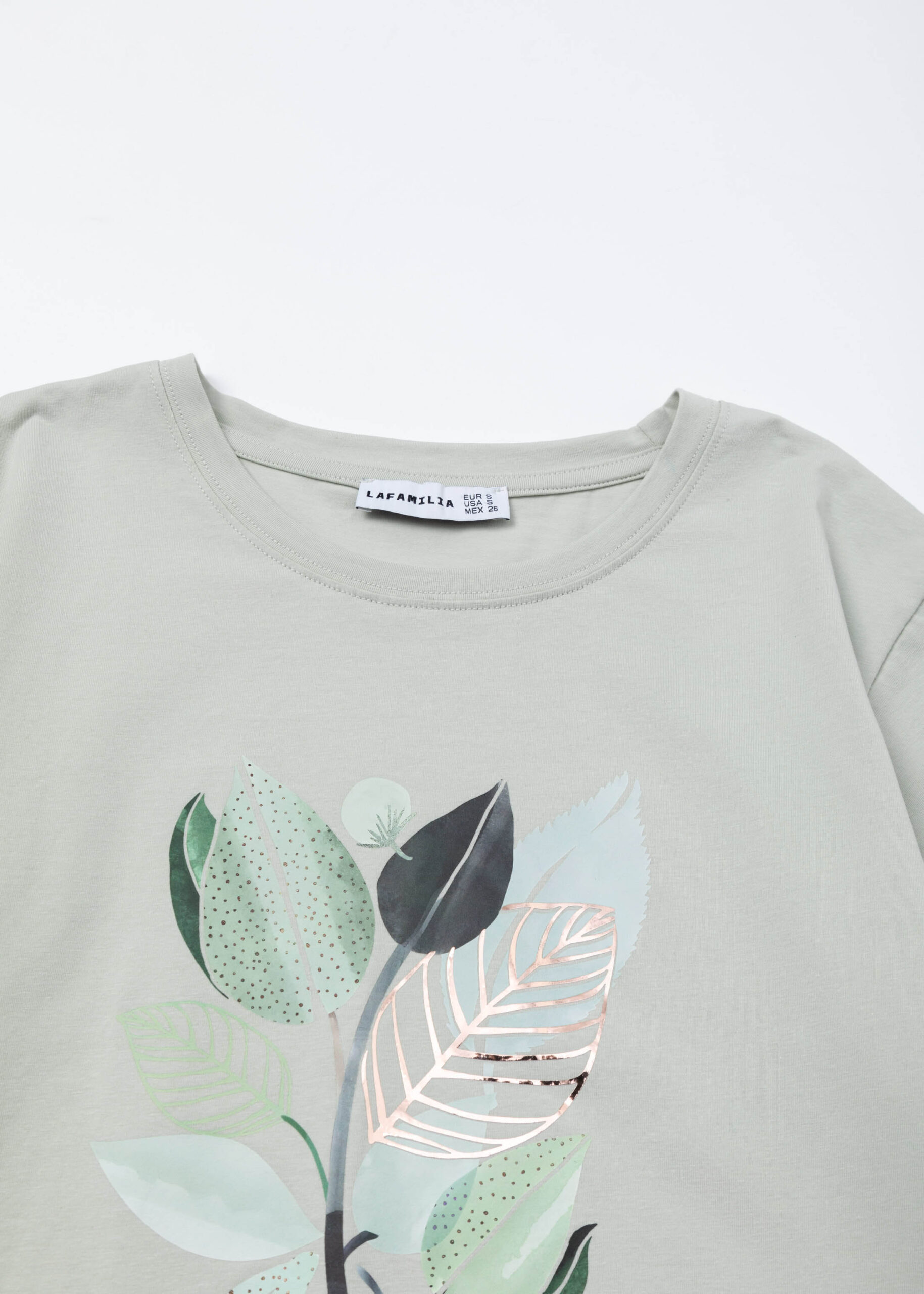 6125216041422-b Women Leaves Printed T-Shirt - Image 2