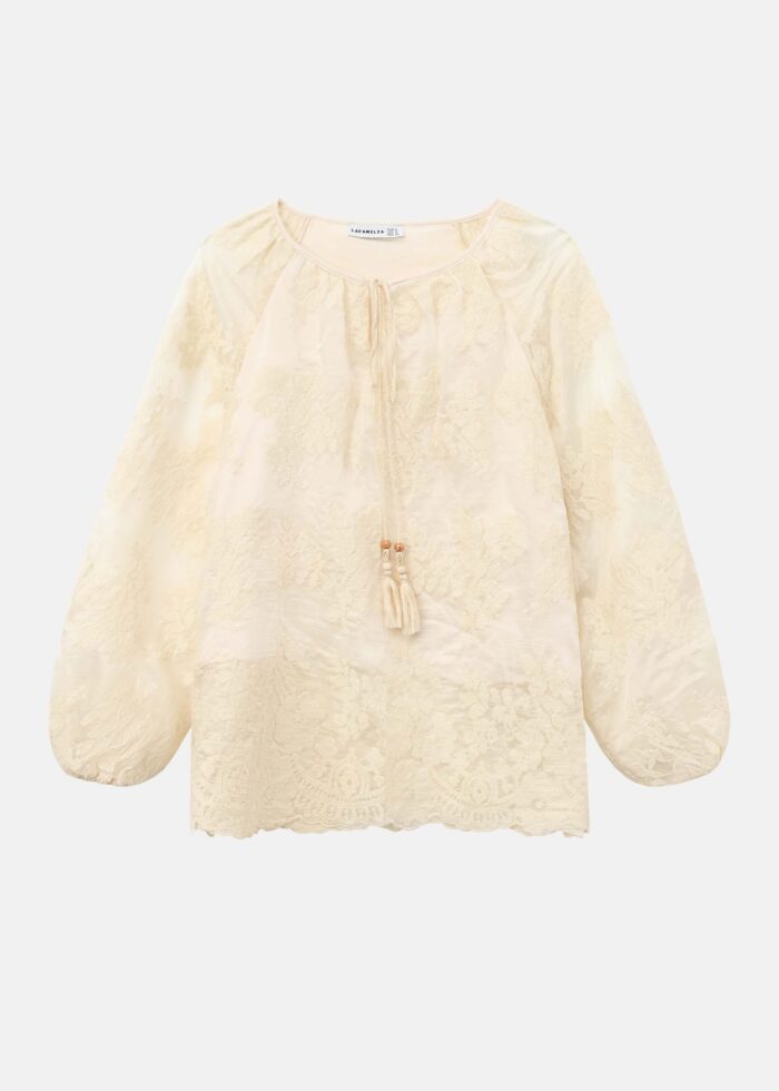 Women Embroidery Decor Blouse - Image 1