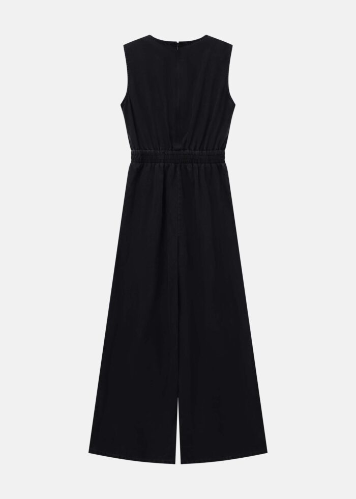 Women Plain Jeans Jumpsuit - Image 8