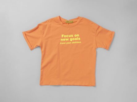 Kids Boy "Focus on new goals" Printed T-Shirt