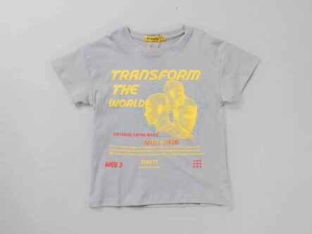 Kids Boy "Transform the World" Printed T-Shirt