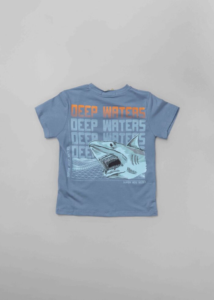 Kids Boy Shark Printed T-Shirt - Image 2