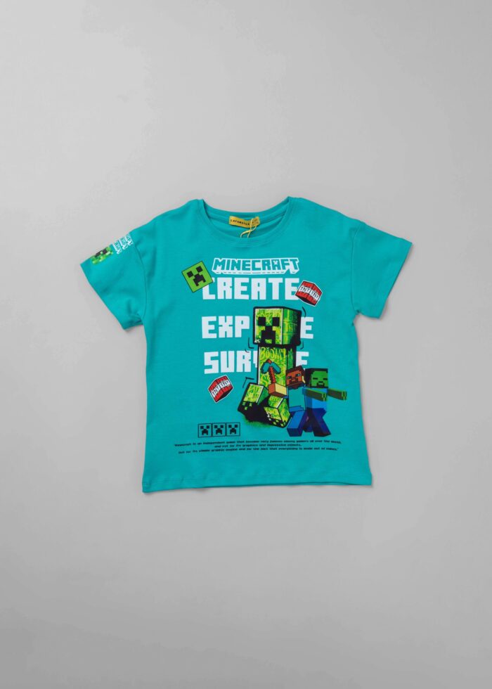 Kids Boy Minecraft Printed T-Shirt - Image 1