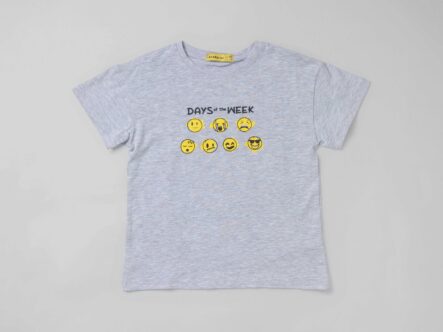 Kids Boy "Days of the Week" Smiley Faces Printed T-Shirt