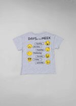 Kids Boy "Days of the Week" Smiley Faces Printed T-Shirt - Image 2