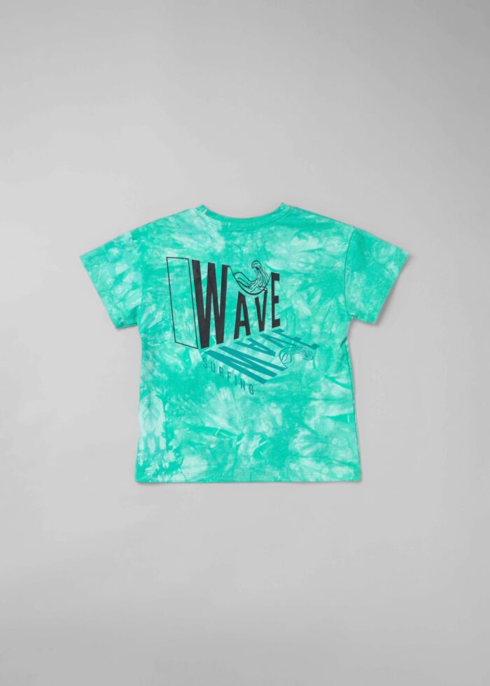 Kids Boy Tie-Dye "Wave" Printed T-Shirt - Image 2