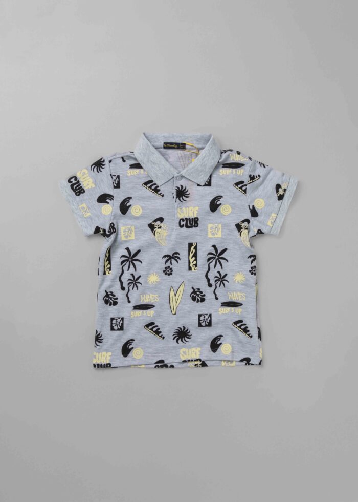 Kids Boy Printed Polo Shirt - Image 1