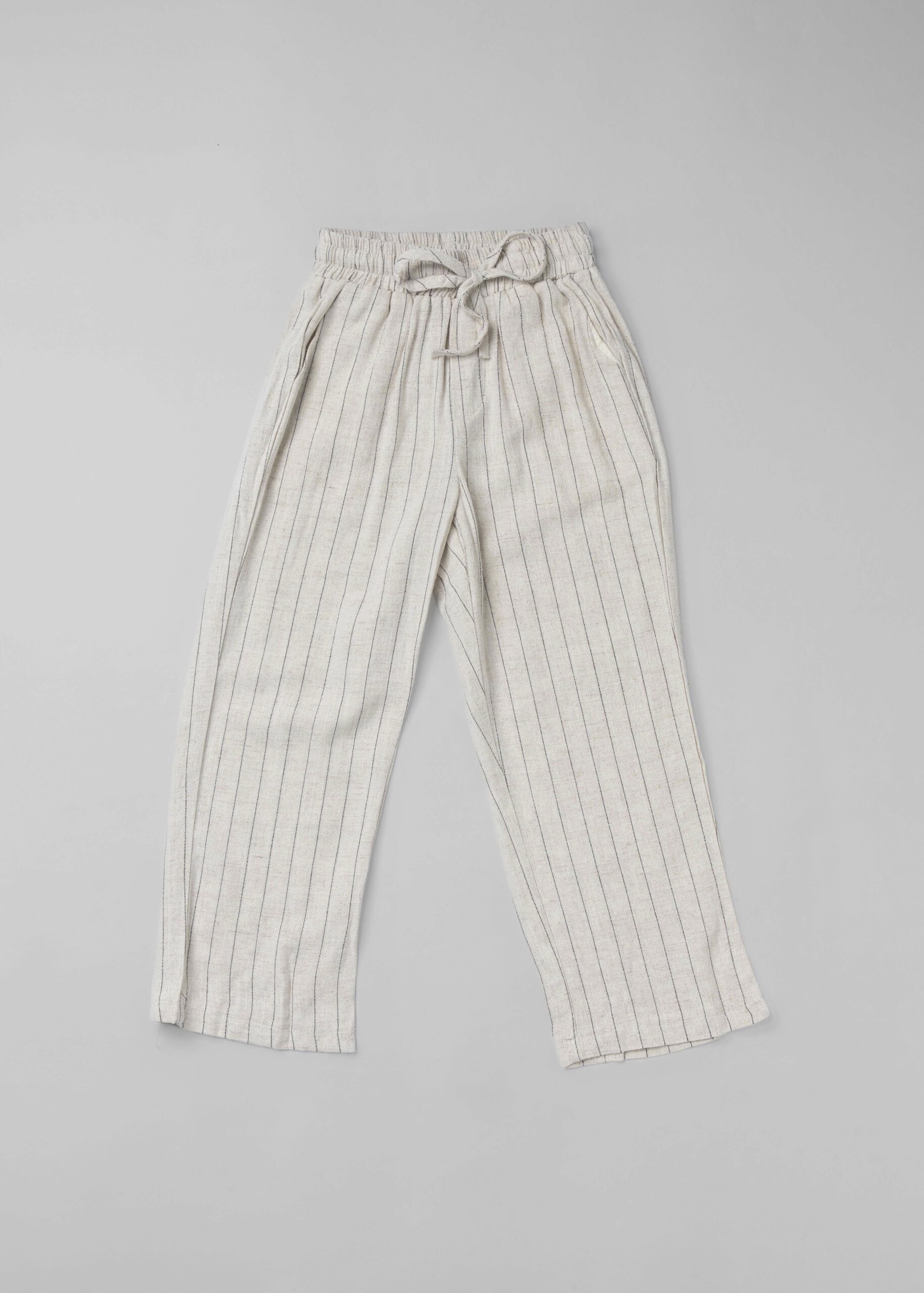 6125408031903-a Kids Girl Linen Striped Trouser - Image 1
