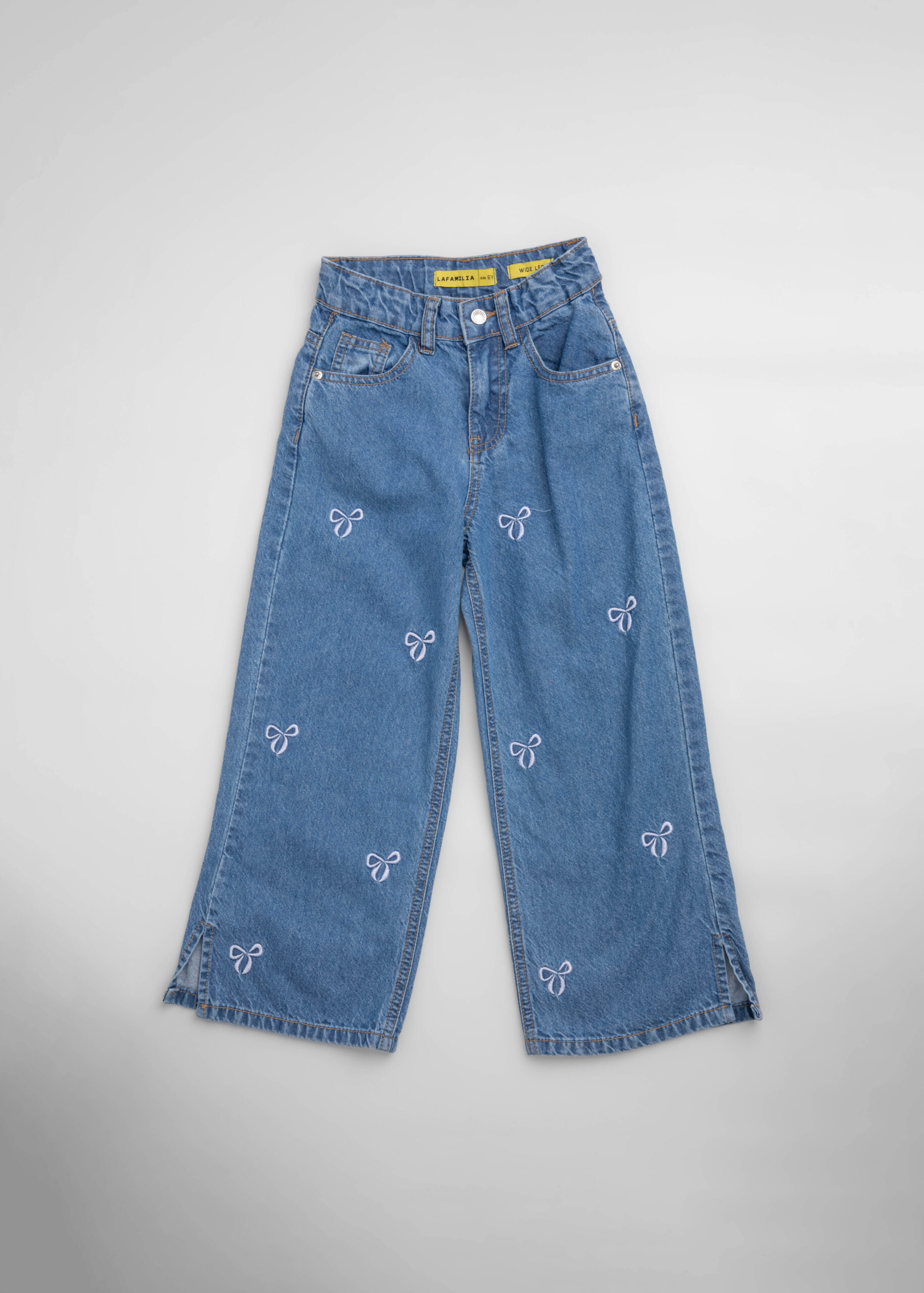 6125408040509-a بنطلون أطفال بناتي جينز Wide-Leg - الصورة 1