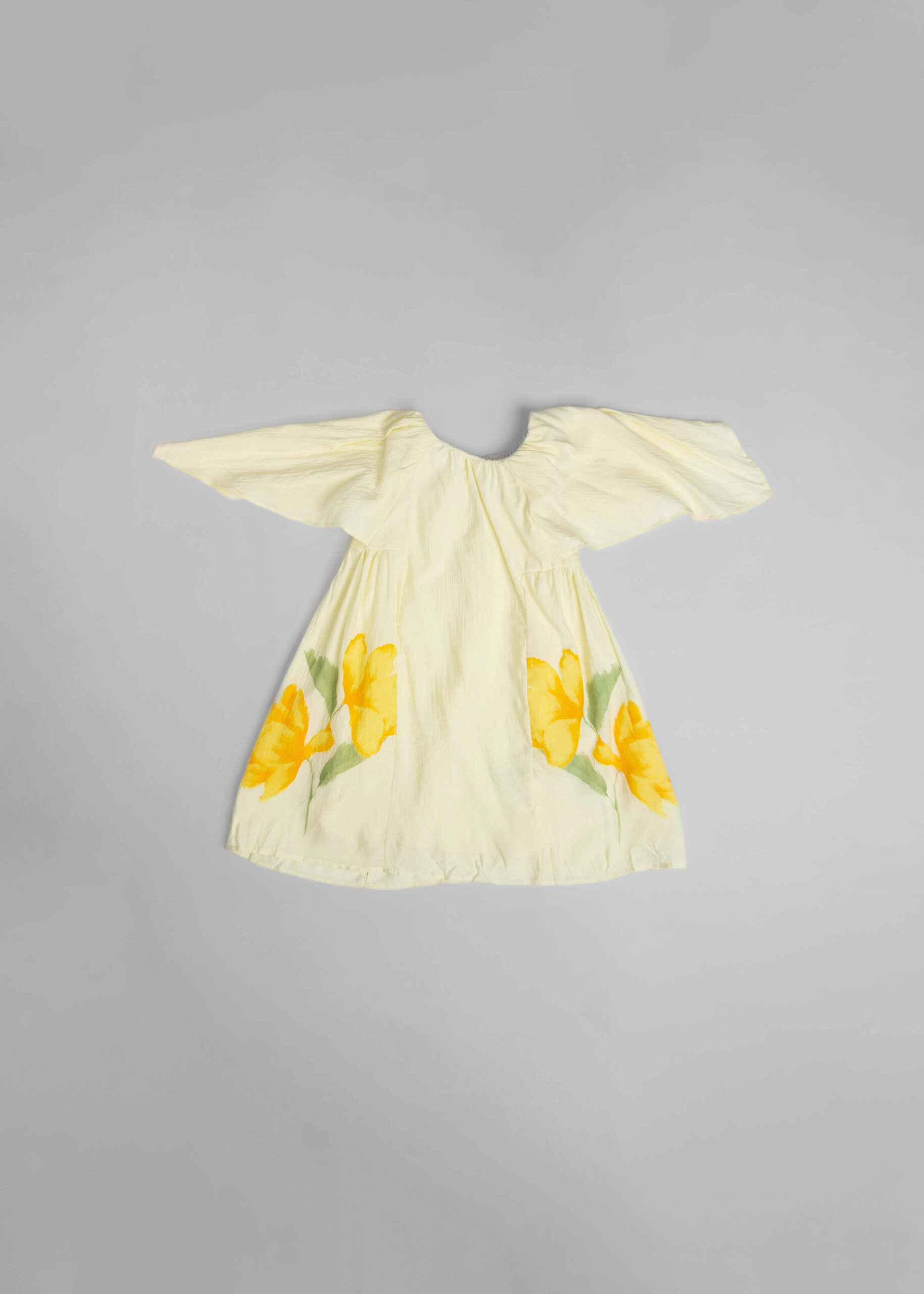 6125409019520-a Kids Girl Flowers Decor Dress - Image 1