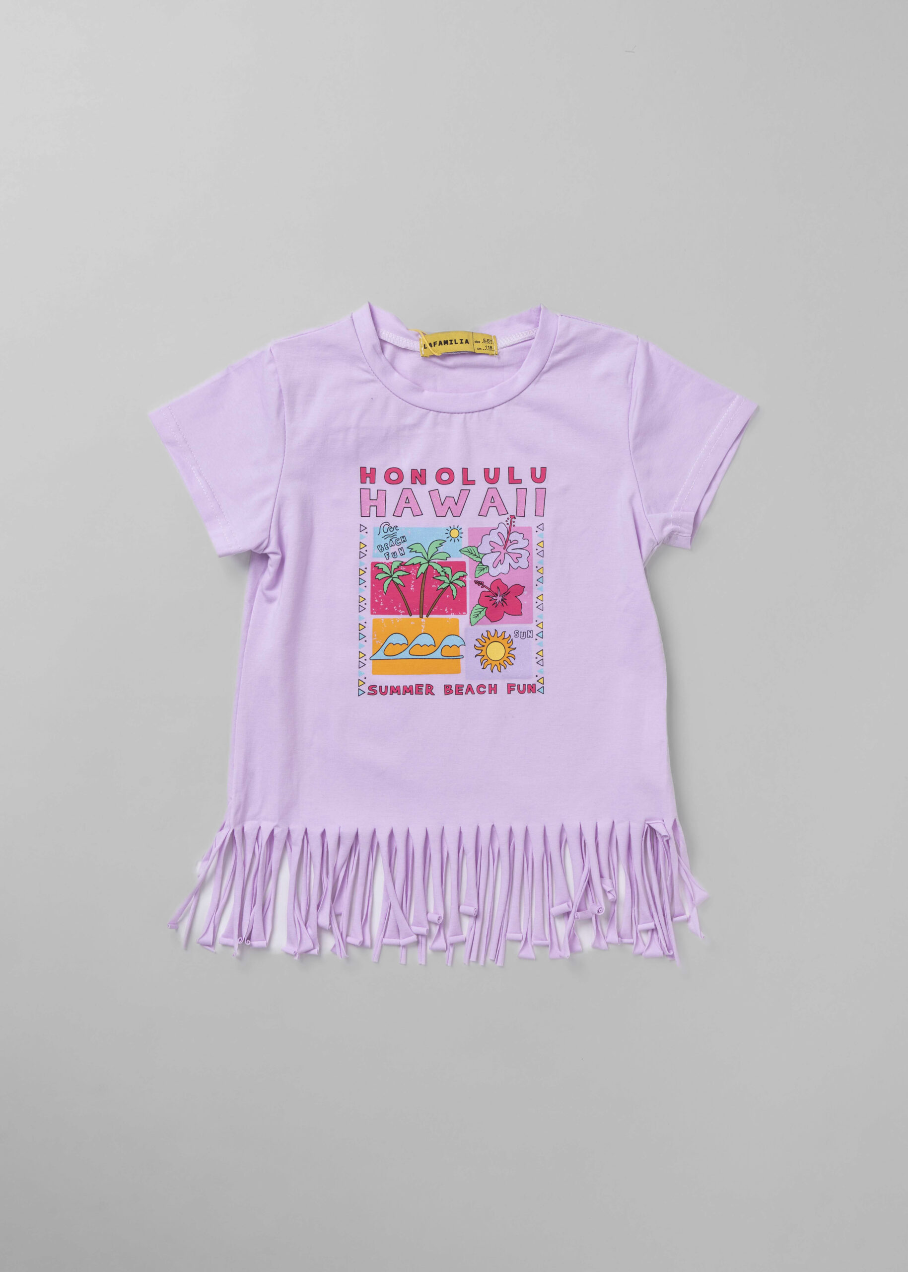 6125416010015-a Kids Girl "Honolulu Hawaii" Printed T-Shirt - Image 1
