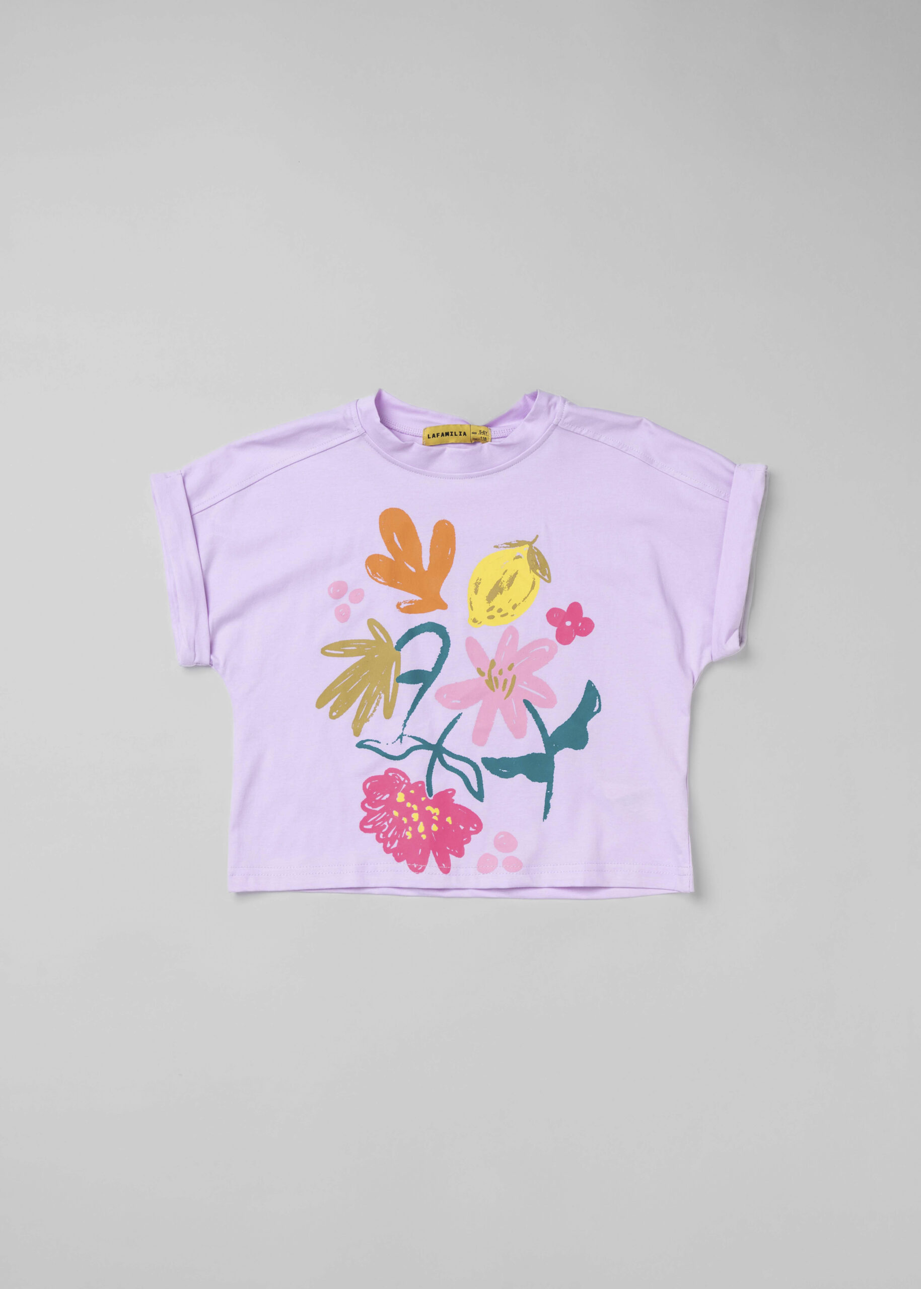 6125416010615-a Kids Girl Flowers Printed T-Shirt - Image 1
