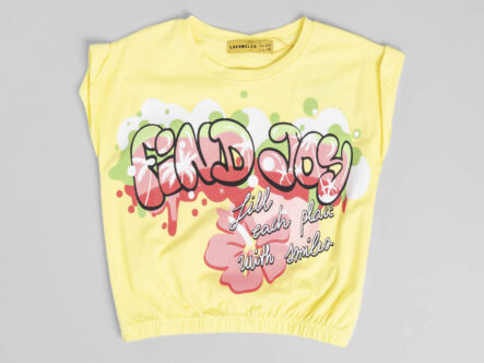 Kids Girl "Find Joy" Printed T-Shirt