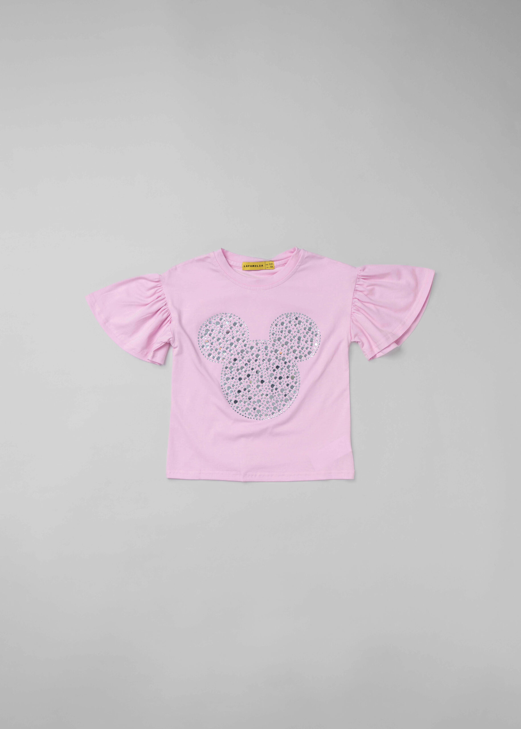 6125416040815-a Kids Girl Strass Decor T-Shirt - Image 1