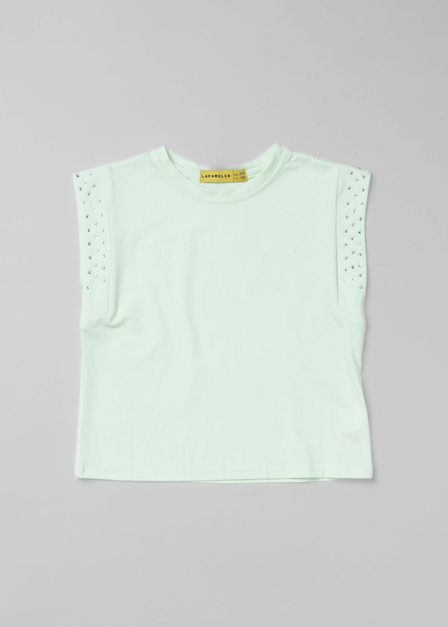 6125416041122-a Kids Girl Strass Decor Blouse - Image 1