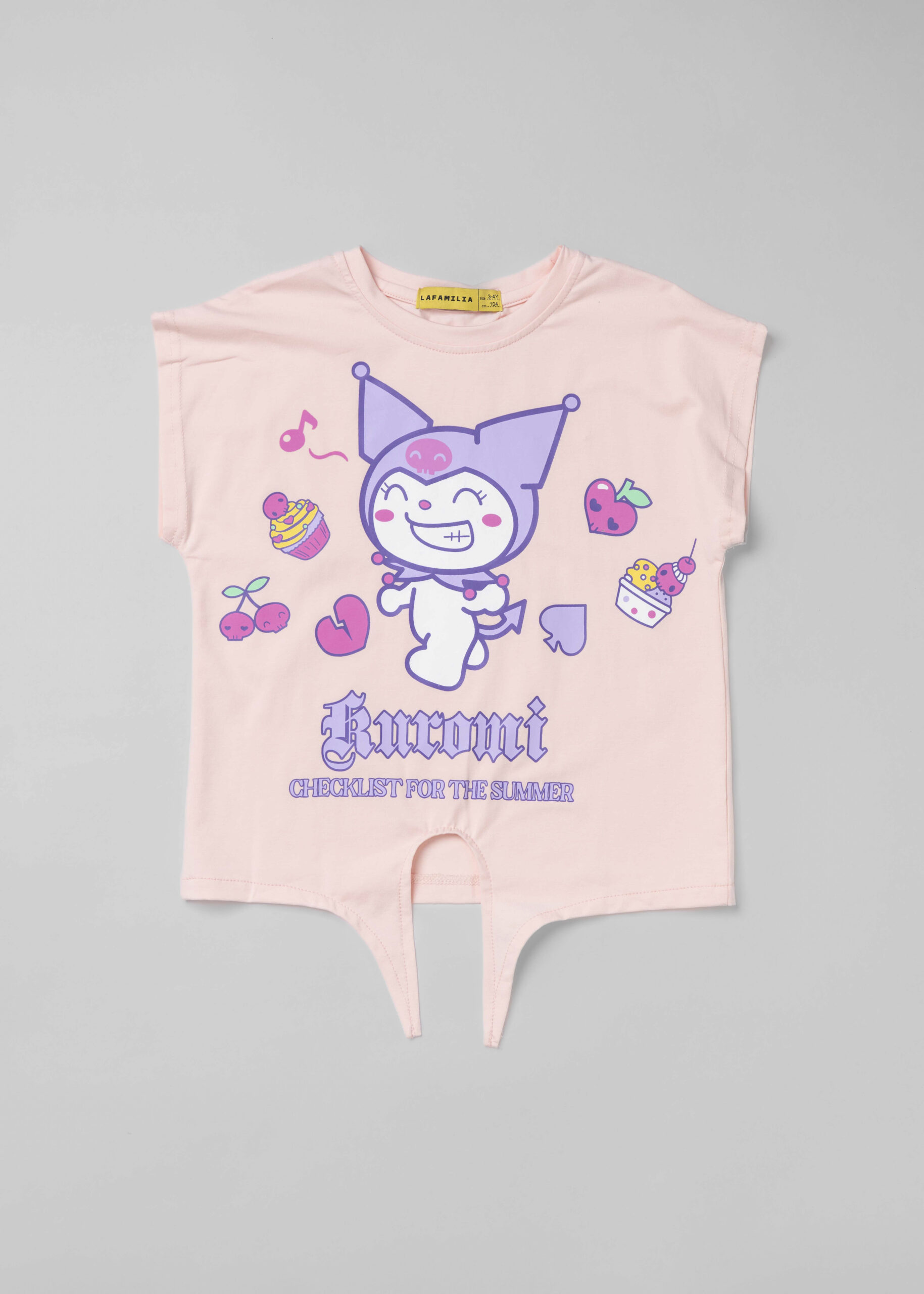 6125416041613-a Kids Girl Kuromi Printed T-Shirt - Image 1