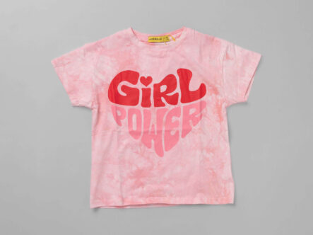 تيشيرت أطفال بناتي تصميم الوان مصبوغة بطباعة "Girl Power"