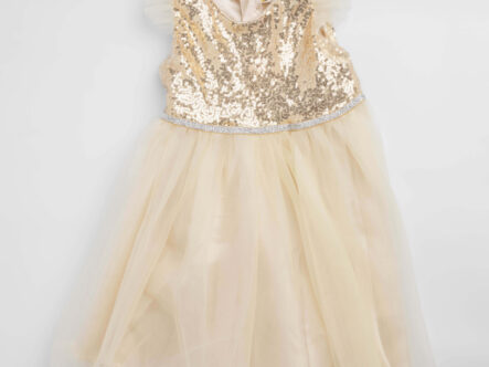 فستان أطفال بناتي طويل بتصميم لامع