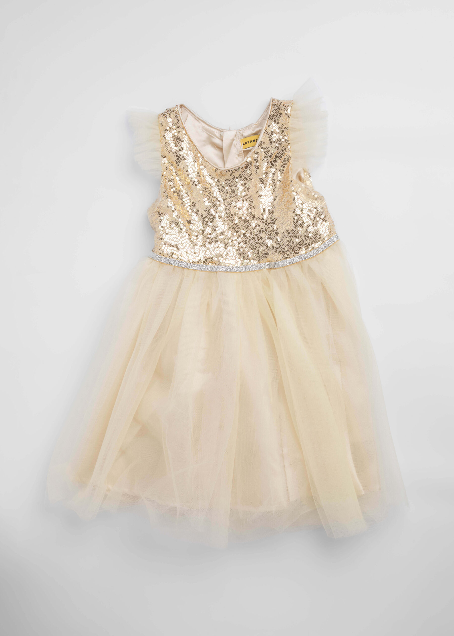 6125609014832-a فستان أطفال بناتي طويل بتصميم لامع - الصورة 1