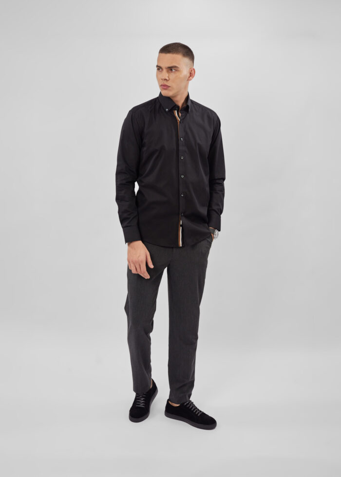 ⁦قميص رجالي سادة Slim-Fit⁩ - الصورة ⁦2⁩