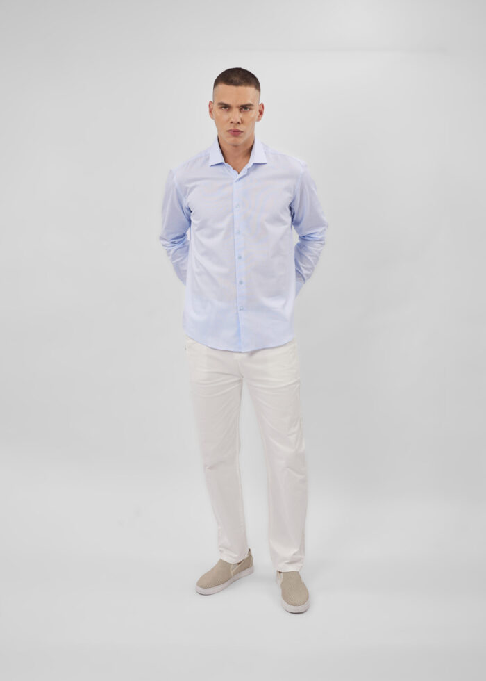 ⁦قميص رجالي سادة Slim-Fit⁩ - الصورة ⁦2⁩