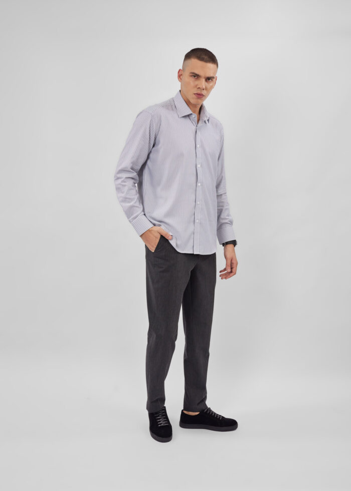 ⁦قميص رجالي مخطط Slim-Fit⁩ - الصورة ⁦2⁩