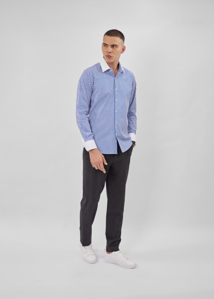 ⁦قميص رجالي مخطط Slim-Fit⁩ - الصورة ⁦2⁩