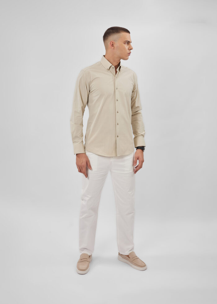 ⁦قميص رجالي سادة Slim-Fit⁩ - الصورة ⁦2⁩