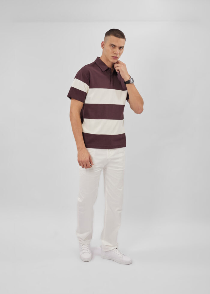 Men Striped Polo Shirt - Image 2