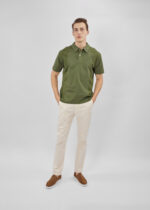 Men Striped Fabric Polo Shirt - Image 2
