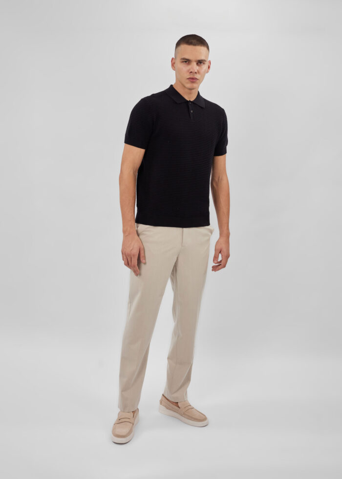 Men Knitted Striped T-Shirt - Image 1