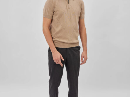 Men Knitted Patterned T-Shirt