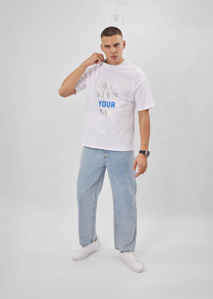 Men "Don’t Waste Your Time" Printed T-Shirt - Image 1
