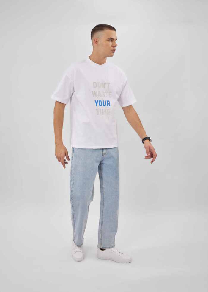 Men "Don’t Waste Your Time" Printed T-Shirt - Image 2