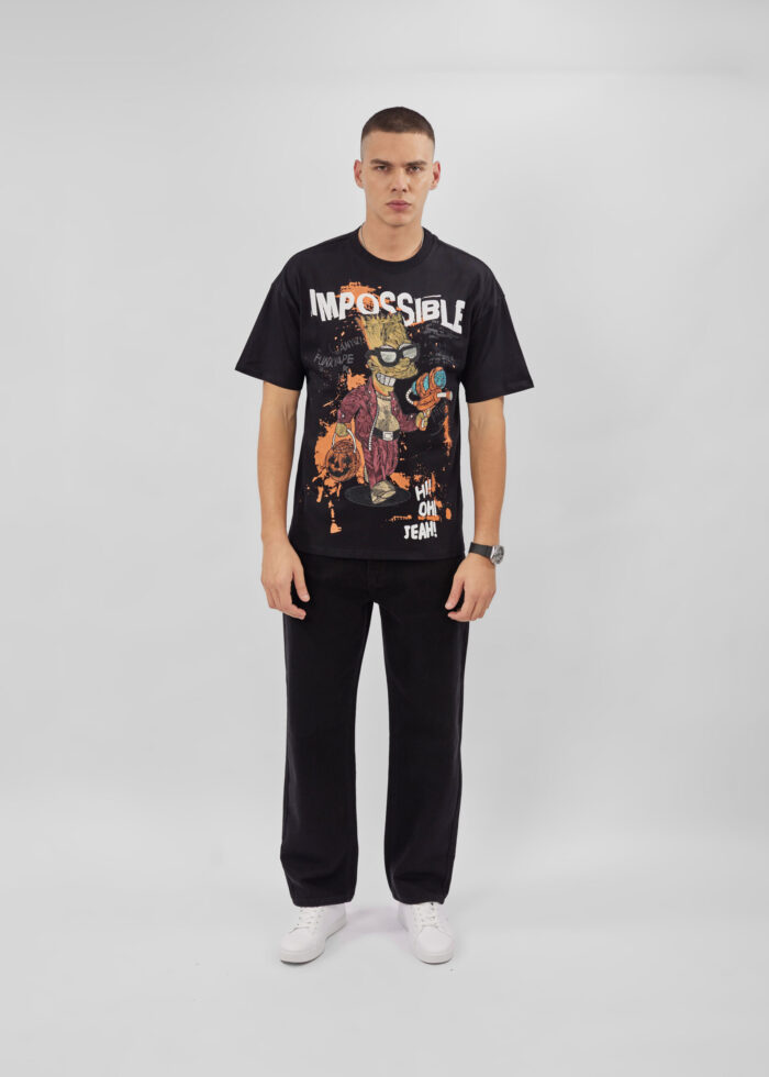 Men "Impossible" Simpsons Printed T-Shirt - Image 1