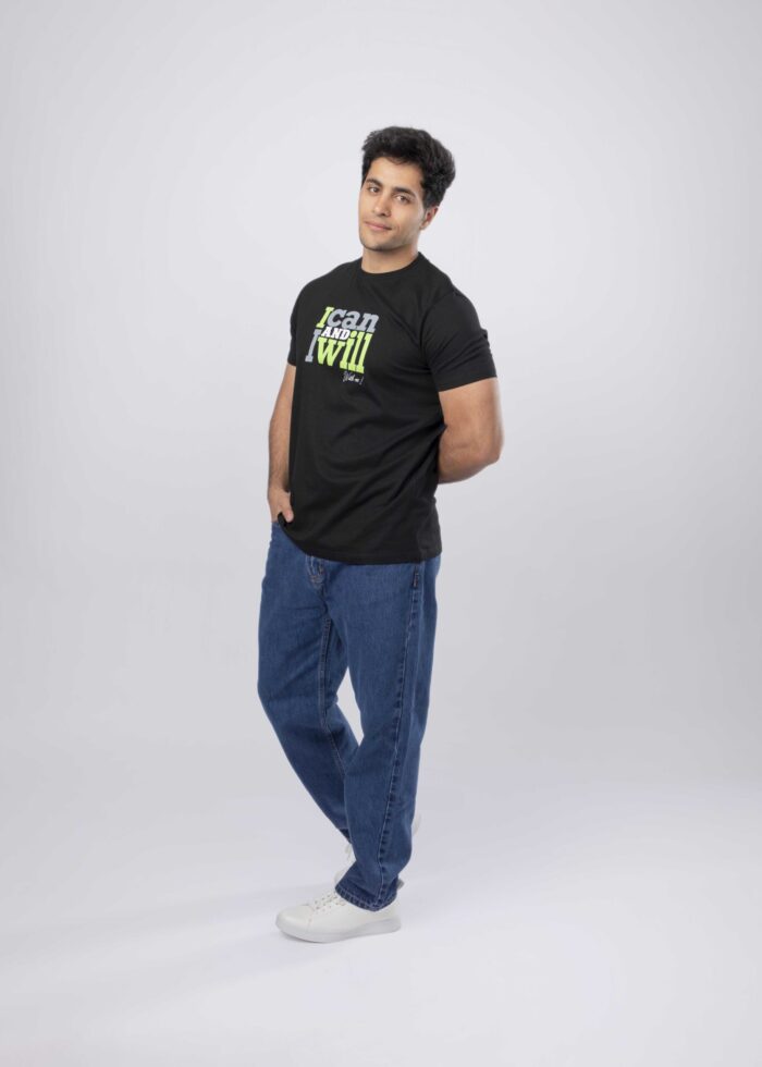Men "I Can and I Will" Printed T-Shirt - Image 2