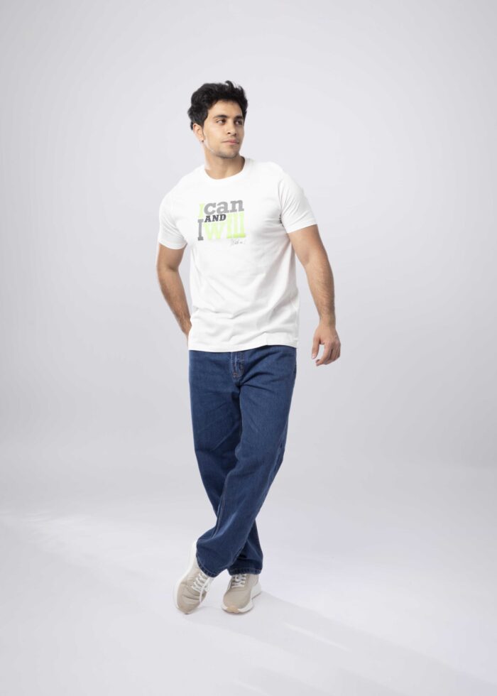 Men "I Can and I Will" Printed T-Shirt - Image 2