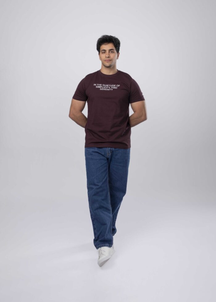 Men "In the Quietude of Simplicity, Find Serenity" Printed T-Shirt - Image 1