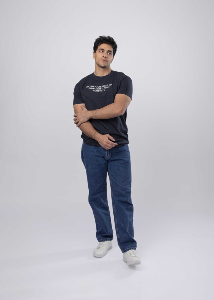 Men "In the Quietude of Simplicity, Find Serenity" Printed T-Shirt - Image 2