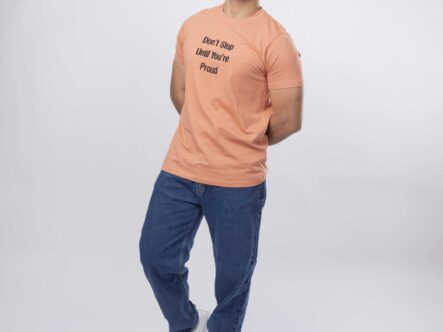 Men "Don't Stop Until You're Proud" Printed T-Shirt